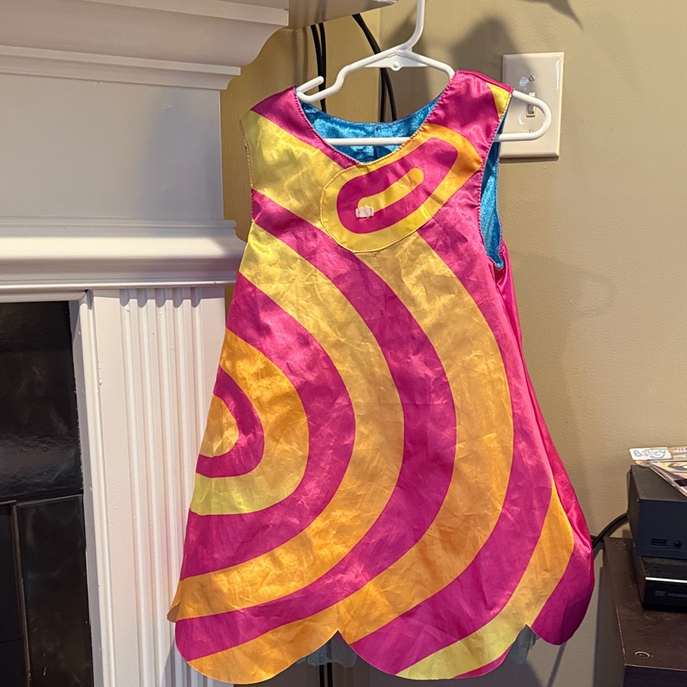 Vibrant Pink and Yellow Swirl Dress